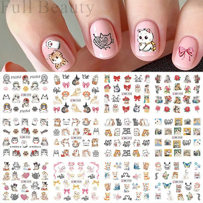 Ūdens uzlīmes nagiem Ziedi Tauriņu Uzlīmes Piekariņi Pavasara Dizains Slideri Estētiskā želeja ar UV gaismu Dekors Manikīra preces