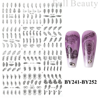 Ūdens uzlīmes nagiem Ziedi Tauriņu Uzlīmes Piekariņi Pavasara Dizains Slideri Estētiskā želeja ar UV gaismu Dekors Manikīra preces