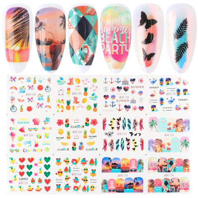 Ūdens uzlīmes nagiem Ziedi Tauriņu Uzlīmes Piekariņi Pavasara Dizains Slideri Estētiskā želeja ar UV gaismu Dekors Manikīra preces