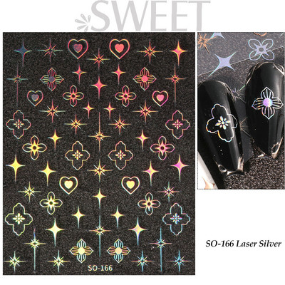 Metāliskas sudraba liesmas nagu uzlīmes svītrainām viļņainām līnijām cilts Fire Tatton slīdnis Hologrāfisks 3D manikīra uzgaļi Dekorācija JISW-T