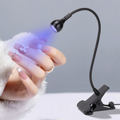 LED UV gaisma žāvēšanai gēla nagu laka, piespraužams elastīgs rakstāmgalds Mini USB nagu lampa pārnēsājama nagu žāvētāja manikīra salona rīki