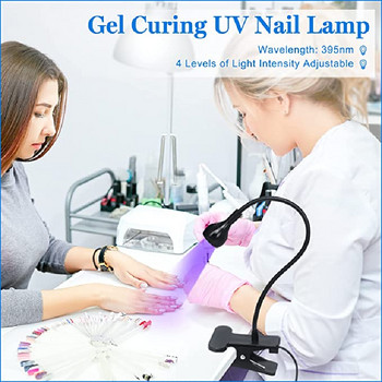 LED UV светлина за сушене на гел лак за нокти Гъвкаво бюро с щипка Мини USB лампа за нокти Преносима сушилня за нокти Инструменти за салон за маникюр