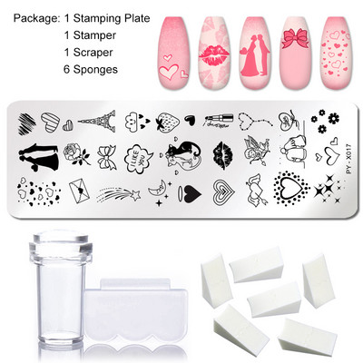 1 nagu štancēšanas plākšņu komplekts, ģeometrijas mežģīņu ziedu sapņu ķērājs ar želejas zīmogskrāpi, sūklis nagu mākslas attēlu plāksnes rīks