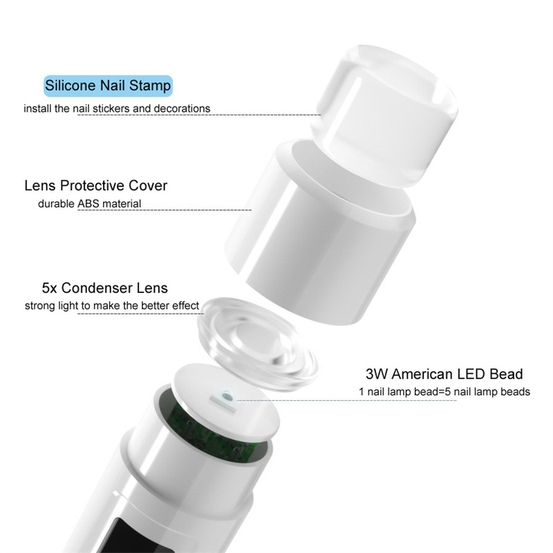 Pārnēsājama Mini Led nagu lampa Uzlādējama mini UV LED lampa nagu žāvēšanai, bezvada sveķu cietēšanas UV gaismas mini nagu žāvētājs