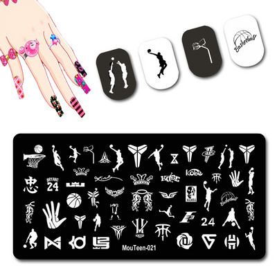 Skulls Nail Art Template Cranium Bone Nagu apzīmogošanas plāksnīšu komplekts Cross-Bones Jaunās dāmas nagu plāksnes #010