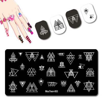 Skulls Nail Art Template Cranium Bone Nagu apzīmogošanas plāksnīšu komplekts Cross-Bones Jaunās dāmas nagu plāksnes #010