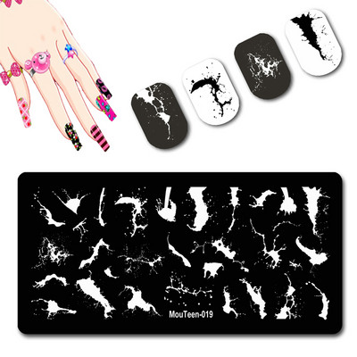 Skulls Nail Art Template Cranium Bone Nagu apzīmogošanas plāksnīšu komplekts Cross-Bones Jaunās dāmas nagu plāksnes #010