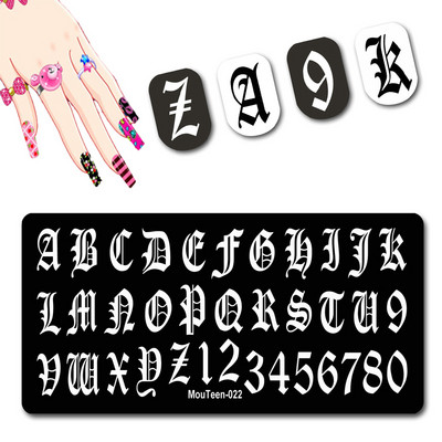 Skulls Nail Art Template Cranium Bone Nagu apzīmogošanas plāksnīšu komplekts Cross-Bones Jaunās dāmas nagu plāksnes #010