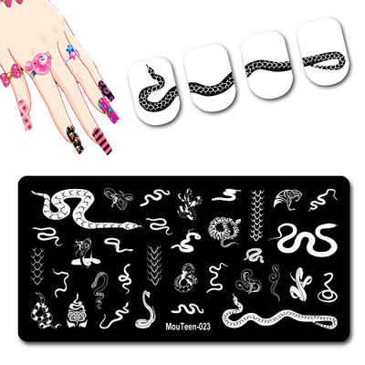 Skulls Nail Art Template Cranium Bone Nagu apzīmogošanas plāksnīšu komplekts Cross-Bones Jaunās dāmas nagu plāksnes #010