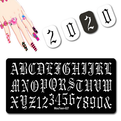 Skulls Nail Art Template Cranium Bone Nagu apzīmogošanas plāksnīšu komplekts Cross-Bones Jaunās dāmas nagu plāksnes #010