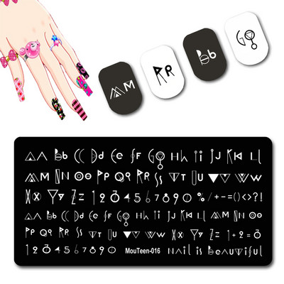 Skulls Nail Art Template Cranium Bone Nagu apzīmogošanas plāksnīšu komplekts Cross-Bones Jaunās dāmas nagu plāksnes #010