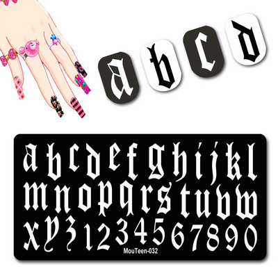 Skulls Nail Art Template Cranium Bone Nagu apzīmogošanas plāksnīšu komplekts Cross-Bones Jaunās dāmas nagu plāksnes #010