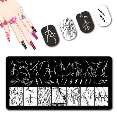 Skulls Nail Art Template Cranium Bone Nagu apzīmogošanas plāksnīšu komplekts Cross-Bones Jaunās dāmas nagu plāksnes #010