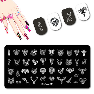 Skulls Nail Art Template Cranium Bone Nagu apzīmogošanas plāksnīšu komplekts Cross-Bones Jaunās dāmas nagu plāksnes #010