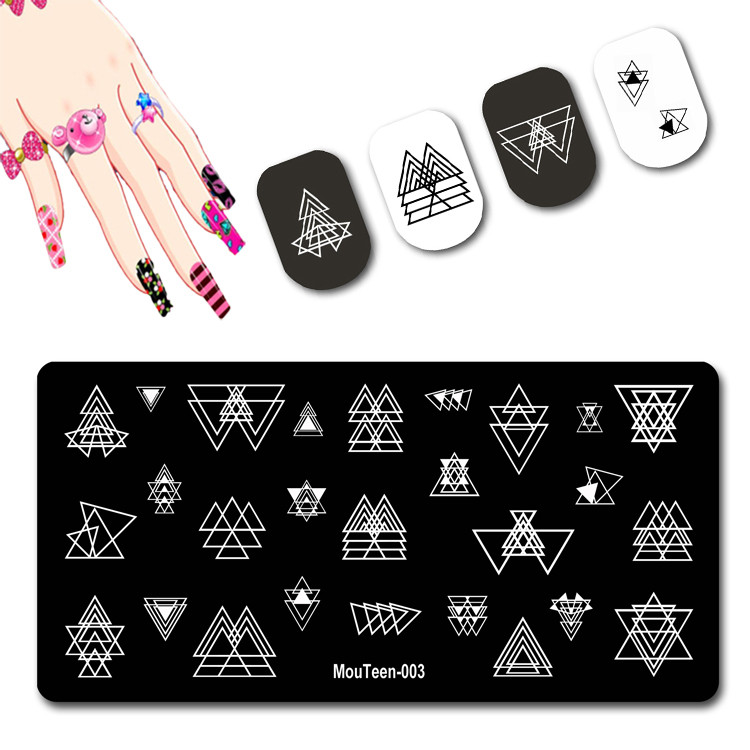 Skulls Nail Art Template Cranium Bone Nagu apzīmogošanas plāksnīšu komplekts Cross-Bones Jaunās dāmas nagu plāksnes #010