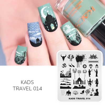 1 kom Nail Art Stamping Pločice Afrički stil Pečat za nokte Tenmplate Lion Elephant Žirafa Plemenski ljudi Šablon za slike za manikuru