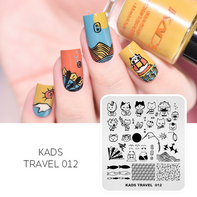 1 kom Nail Art Stamping Pločice Afrički stil Pečat za nokte Tenmplate Lion Elephant Žirafa Plemenski ljudi Šablon za slike za manikuru