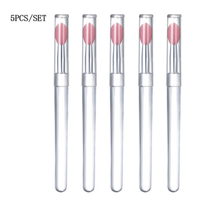 1/3/5 komada ravnih silikonskih štapića za nanošenje višekratne četkice za usne s poklopcem za zaštitu od prašine Alati za nanošenje silikonskog pudera za nokte