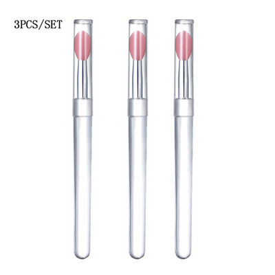 1/3/5 komada ravnih silikonskih štapića za nanošenje višekratne četkice za usne s poklopcem za zaštitu od prašine Alati za nanošenje silikonskog pudera za nokte