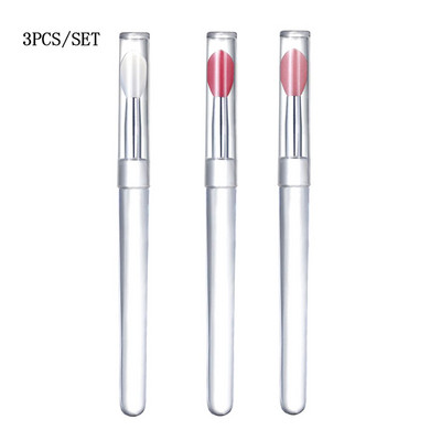 1/3/5 komada ravnih silikonskih štapića za nanošenje višekratne četkice za usne s poklopcem za zaštitu od prašine Alati za nanošenje silikonskog pudera za nokte