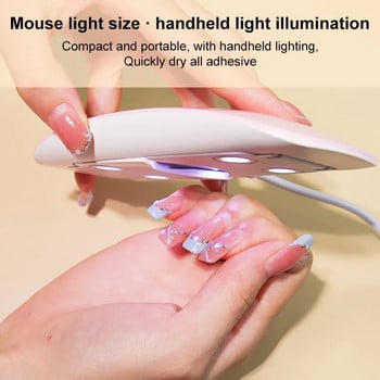 6W Mini στεγνωτήριο νυχιών Φορητό 6 LED UV Λάμπα μανικιούρ οικιακής χρήσης Λάμπα νυχιών για στέγνωμα βερνικιού βερνικιού με καλώδιο USB