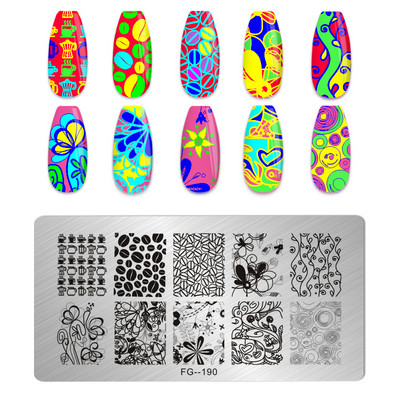 Eņģeļu nagu plāksnes nerūsējošā tērauda veidnes ziedu raksts taisnstūra nagu štancēšanas veidne manikīra nagu mākslas zīmoga attēla plāksne