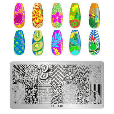 Eņģeļu nagu plāksnes nerūsējošā tērauda veidnes ziedu raksts taisnstūra nagu štancēšanas veidne manikīra nagu mākslas zīmoga attēla plāksne