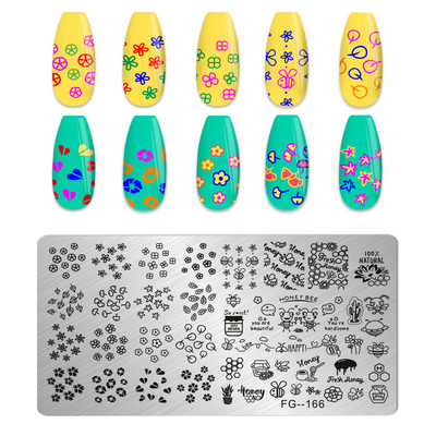 Eņģeļu nagu plāksnes nerūsējošā tērauda veidnes ziedu raksts taisnstūra nagu štancēšanas veidne manikīra nagu mākslas zīmoga attēla plāksne