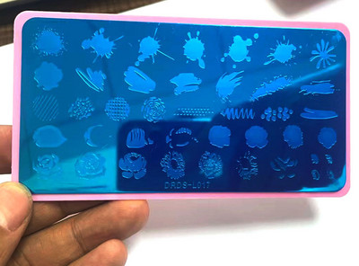 Nerūsējošā tērauda 6x12 cm nagu mākslas zīmoga plāksne/mežģīnes, ģeometrisks raksts, tauriņš, ziedu nagu mākslas veidne Diy nagu instruments