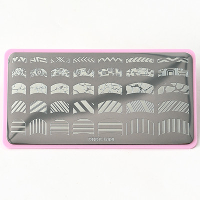 Nerūsējošā tērauda 6x12 cm nagu mākslas zīmoga plāksne/mežģīnes, ģeometrisks raksts, tauriņš, ziedu nagu mākslas veidne Diy nagu instruments