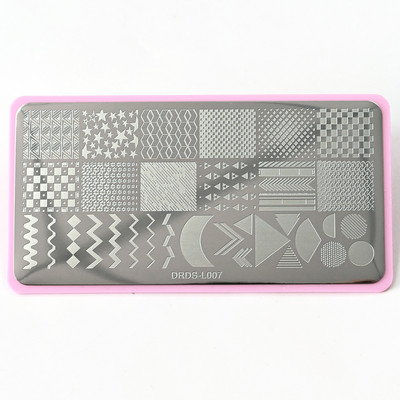 Nerūsējošā tērauda 6x12 cm nagu mākslas zīmoga plāksne/mežģīnes, ģeometrisks raksts, tauriņš, ziedu nagu mākslas veidne Diy nagu instruments