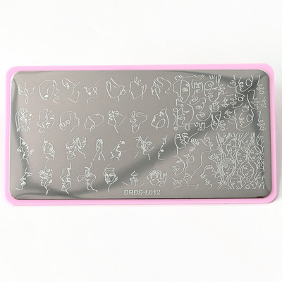 Nerūsējošā tērauda 6x12 cm nagu mākslas zīmoga plāksne/mežģīnes, ģeometrisks raksts, tauriņš, ziedu nagu mākslas veidne Diy nagu instruments