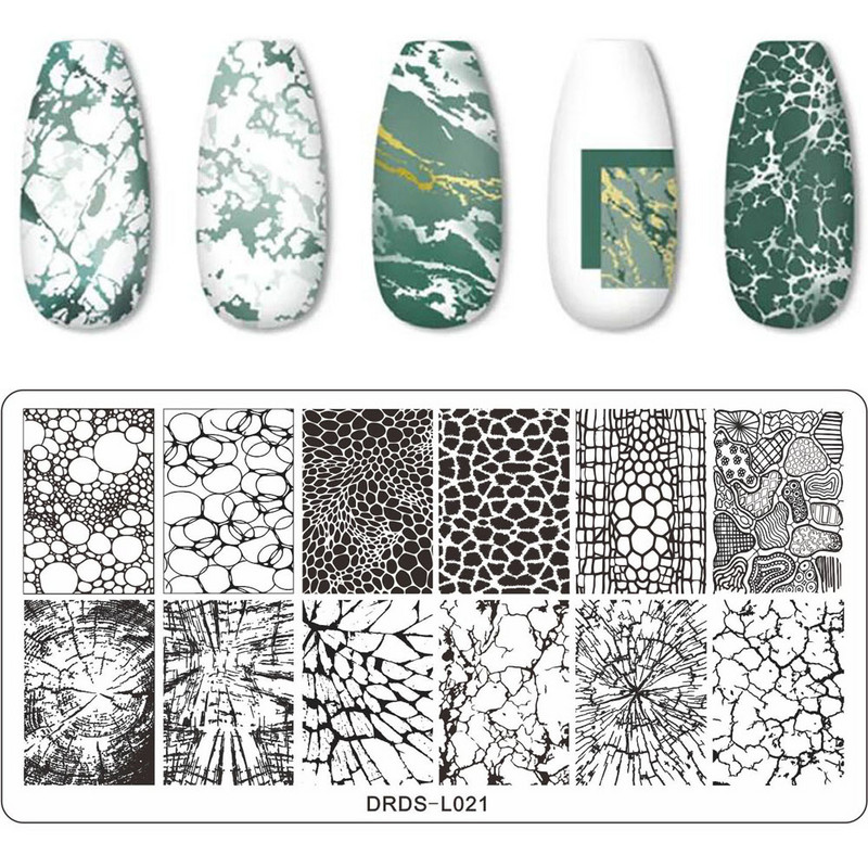 Nerūsējošā tērauda 6x12 cm nagu mākslas zīmoga plāksne/mežģīnes, ģeometrisks raksts, tauriņš, ziedu nagu mākslas veidne Diy nagu instruments