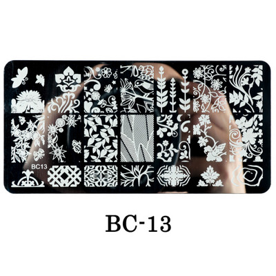 Mežģīnes Ziedi Nagu apzīmogošanas plāksnes Mandala ģeometriski nagu mākslas zīmogu veidnes Polijas apdrukas trafareti Manikīra rīki TRBC01-20