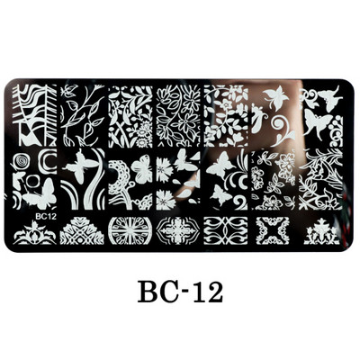 Mežģīnes Ziedi Nagu apzīmogošanas plāksnes Mandala ģeometriski nagu mākslas zīmogu veidnes Polijas apdrukas trafareti Manikīra rīki TRBC01-20