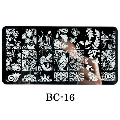 Mežģīnes Ziedi Nagu apzīmogošanas plāksnes Mandala ģeometriski nagu mākslas zīmogu veidnes Polijas apdrukas trafareti Manikīra rīki TRBC01-20