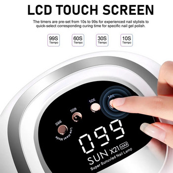 Професионална UV LED лампа за нокти 320W Голяма мощност 72LEDs Лампа за изсушаване на нокти за маникюр Сензор за сушене на гел лак за нокти Инструменти за изкуство на ноктите