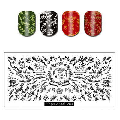 6*12cm Vatreni cvijet Ploče za utiskivanje noktiju Plamen Slovo Cvijeće Lišće Šablon za ispis Umjetnički pečat za manikiranje Alati za nokte