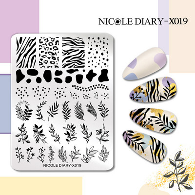 NICOLE DIARY Ziedu kviešu nagu apzīmogošanas plāksnes zīmēšanas veidne Love Heart attēls Trafarets Veidne nagu štancēšanas pulēšanas drukāšanas rīki