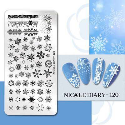 NICOLE DIARY Ziedu kviešu nagu apzīmogošanas plāksnes zīmēšanas veidne Love Heart attēls Trafarets Veidne nagu štancēšanas pulēšanas drukāšanas rīki