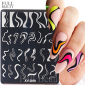 Francuska linija Nail Art Ploče za utiskivanje Šablona Vrtložna geometrija Cvijeće Čipka za manikuru Ispis Pečat za nokte Predlošci Alati za kalupe