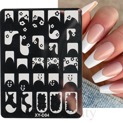 Francuska linija Nail Art Ploče za utiskivanje Šablona Vrtložna geometrija Cvijeće Čipka za manikuru Ispis Pečat za nokte Predlošci Alati za kalupe