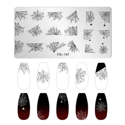 Jauki dzīvnieku nagu apzīmogošanas plāksnes Overprint Kokosriekstu koka viļņi Series Nail Art Attēlu zīmogs Nerūsējošā tērauda trafareti Nagu instrumenti