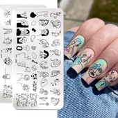 PICT YOU Nagu apzīmogošanas plāksnes rakstzīmes raksts nagu mākslas plāksne trafaretu līnijas attēli cilvēki tēma attēlu plāksnes veidņu rīks