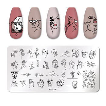 PICT YOU Плочи за щамповане на нокти Символи Шаблони Плочи за рисуване на нокти Шаблон Линия Картини Тема за хора Изображение Плочи Шаблон Шаблон