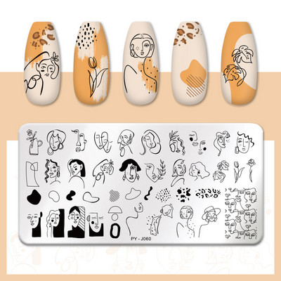 PICT YOU Nagu apzīmogošanas plāksnes rakstzīmes raksts nagu mākslas plāksne trafaretu līnijas attēli cilvēki tēma attēlu plāksnes veidņu rīks