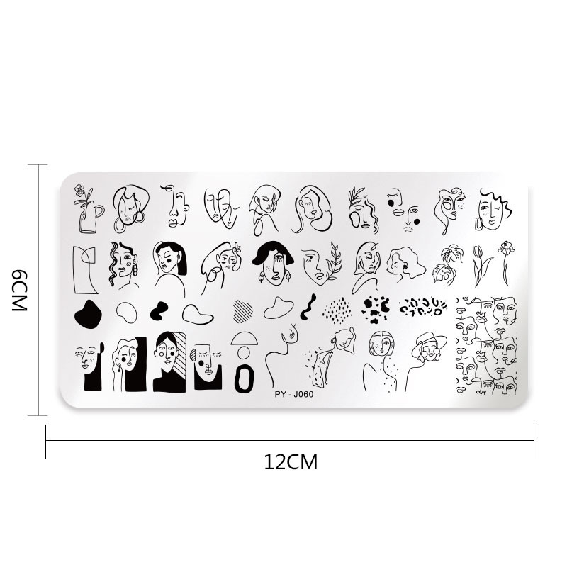 PICT YOU Nagu apzīmogošanas plāksnes rakstzīmes raksts nagu mākslas plāksne trafaretu līnijas attēli cilvēki tēma attēlu plāksnes veidņu rīks