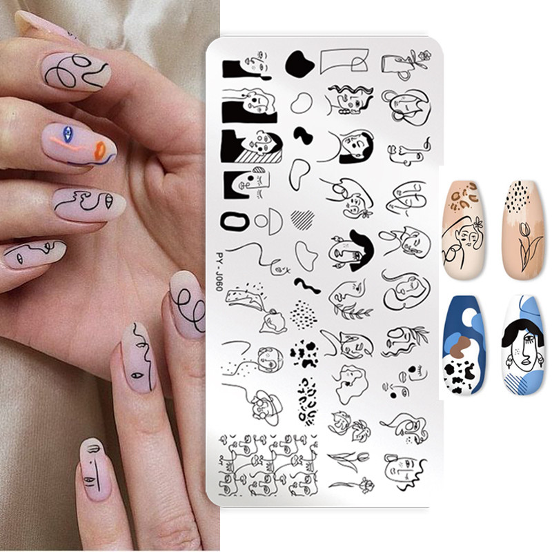 PICT YOU Nagu apzīmogošanas plāksnes rakstzīmes raksts nagu mākslas plāksne trafaretu līnijas attēli cilvēki tēma attēlu plāksnes veidņu rīks