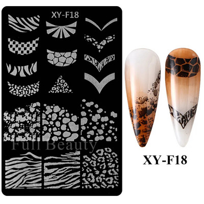 1gab Lapas Ziedi Nagu apzīmogošanas plāksnes Pavasara Lapu Ziedu tauriņu līnijas dizains Nagu lakas apdrukas trafaretu veidnes rīki