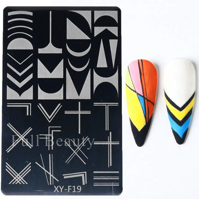 1gab Lapas Ziedi Nagu apzīmogošanas plāksnes Pavasara Lapu Ziedu tauriņu līnijas dizains Nagu lakas apdrukas trafaretu veidnes rīki